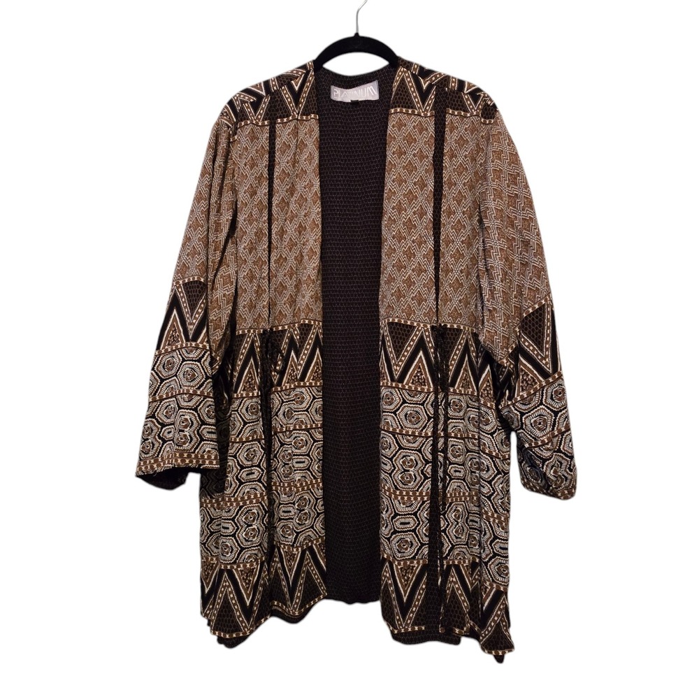 Vtg Dorothy Schoelen Platinum Open Kimono MED Flowy Boho Retro Hippie Artsy USA